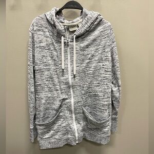 Athleta cinch waist Gray and White Knit Hoodie